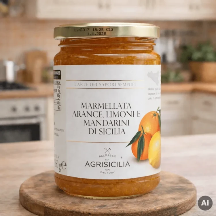 Sycylijska Konfitura z Owoców Cytrusowych - Pomarańczy. Cytryny i Mandarynki 360g AGRISICILIA