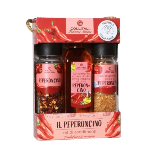 Zestaw Prezentowy il Peperoncino – Oliwa, Chili i Sól - Collitali