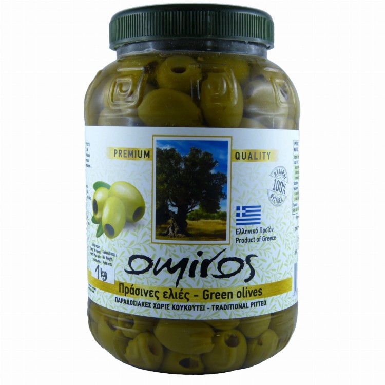 Oliwki greckie zielone bez pestki 1kg