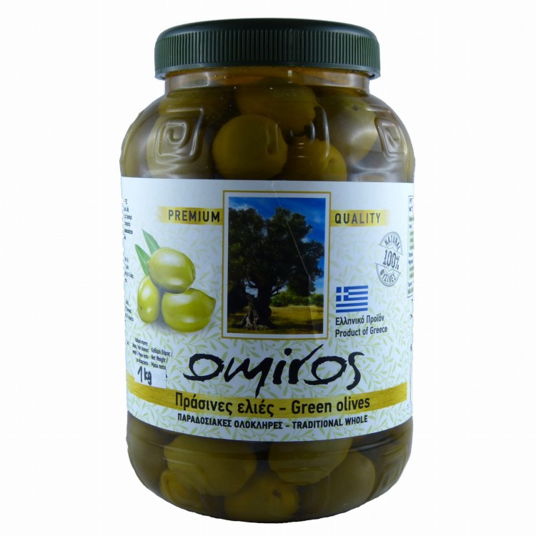 Oliwki greckie zielone z pestką 1kg